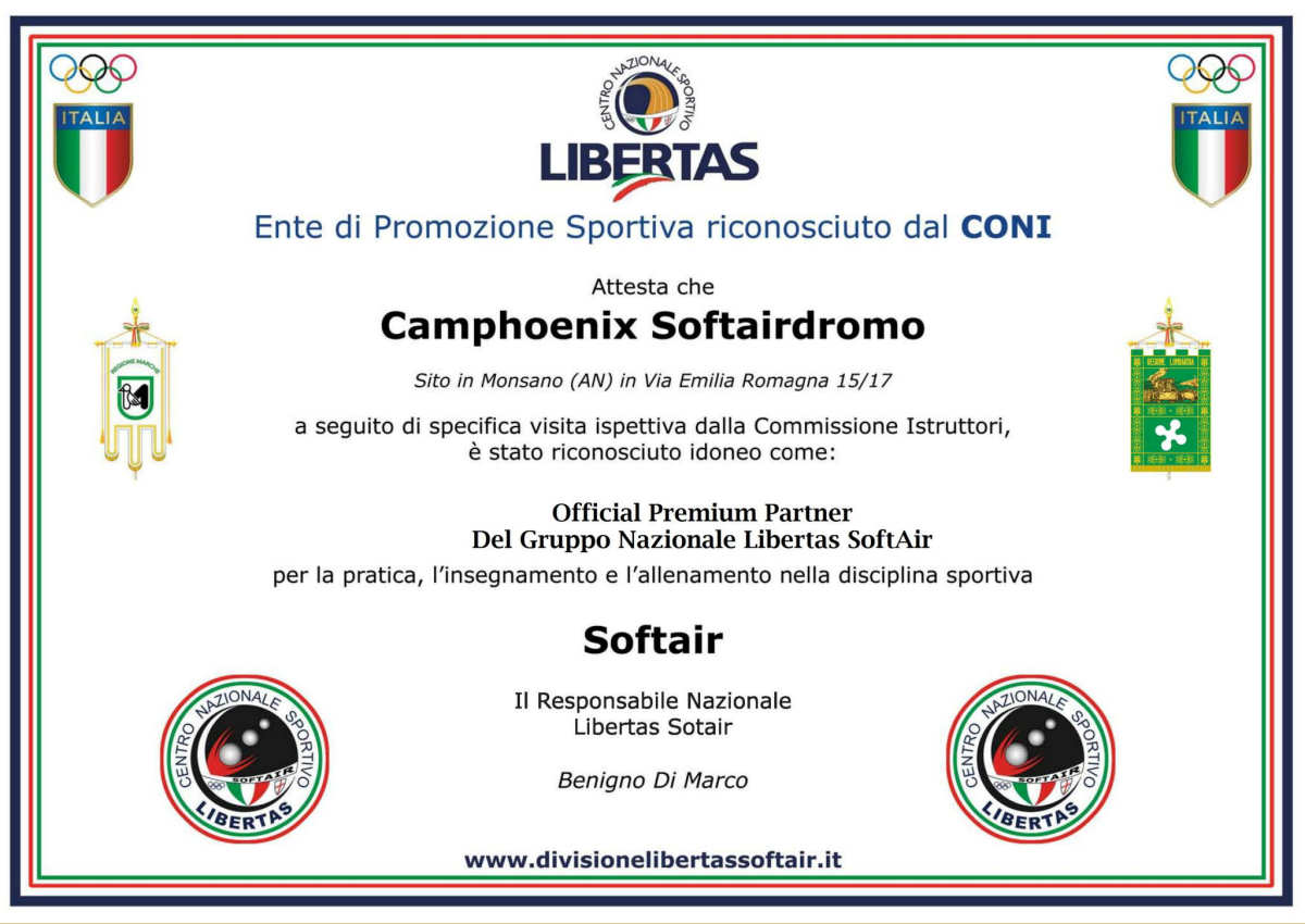Attestato partner gruppo nazionale Libertas Softair